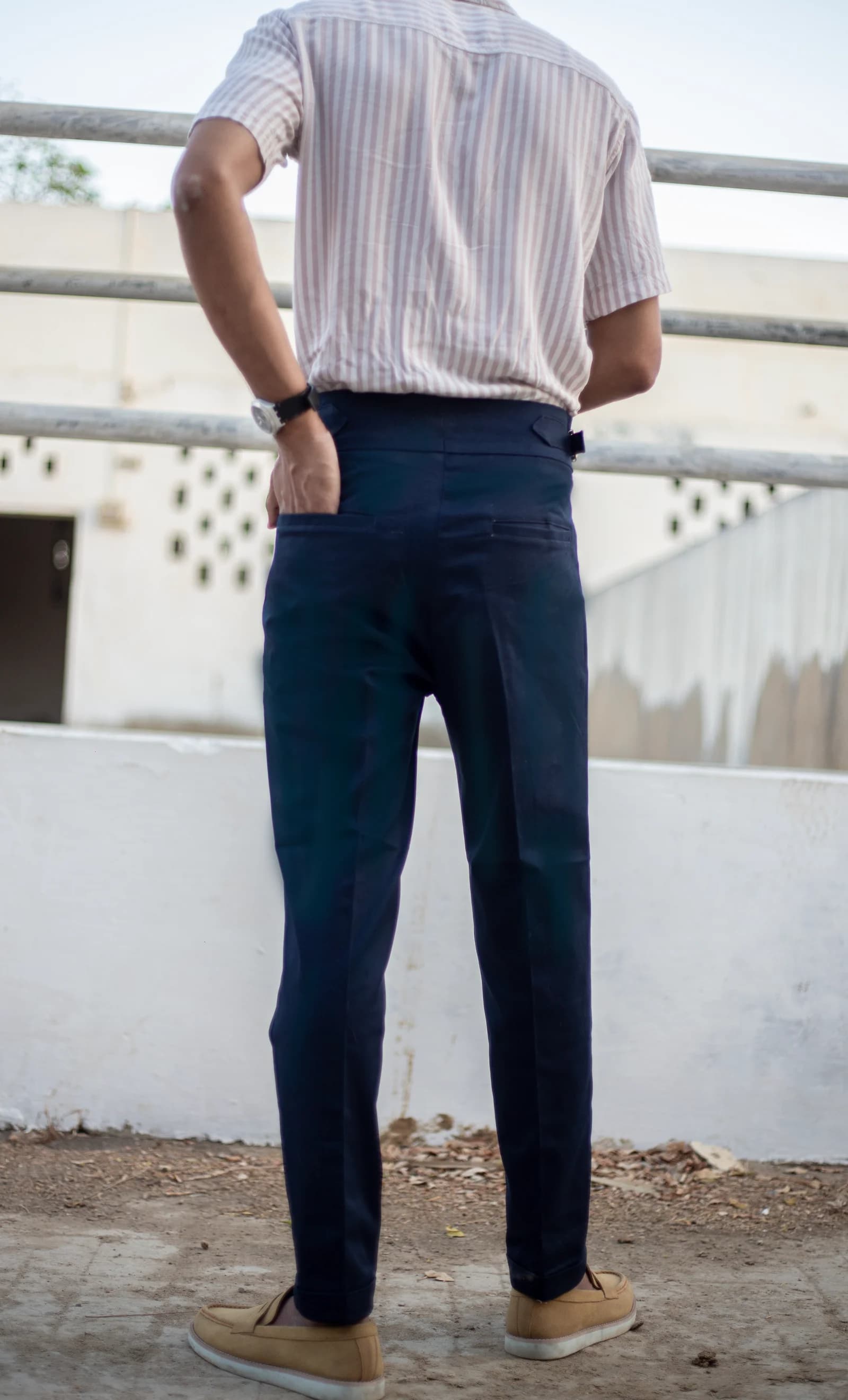 Navy Blue Double-Button Gurkha Pants – Buy Online in Pakistan | PantChic