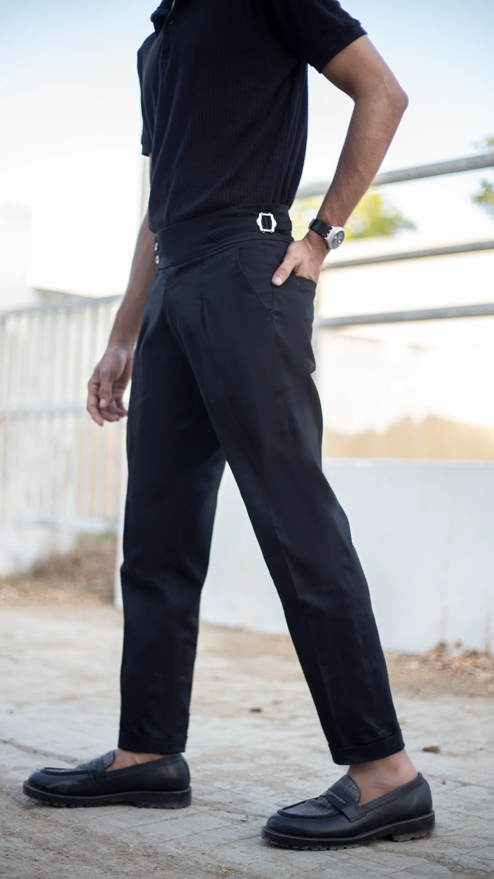 Classic Black Double-Button Gurkha Pants – Buy Online in Pakistan | PantChic
