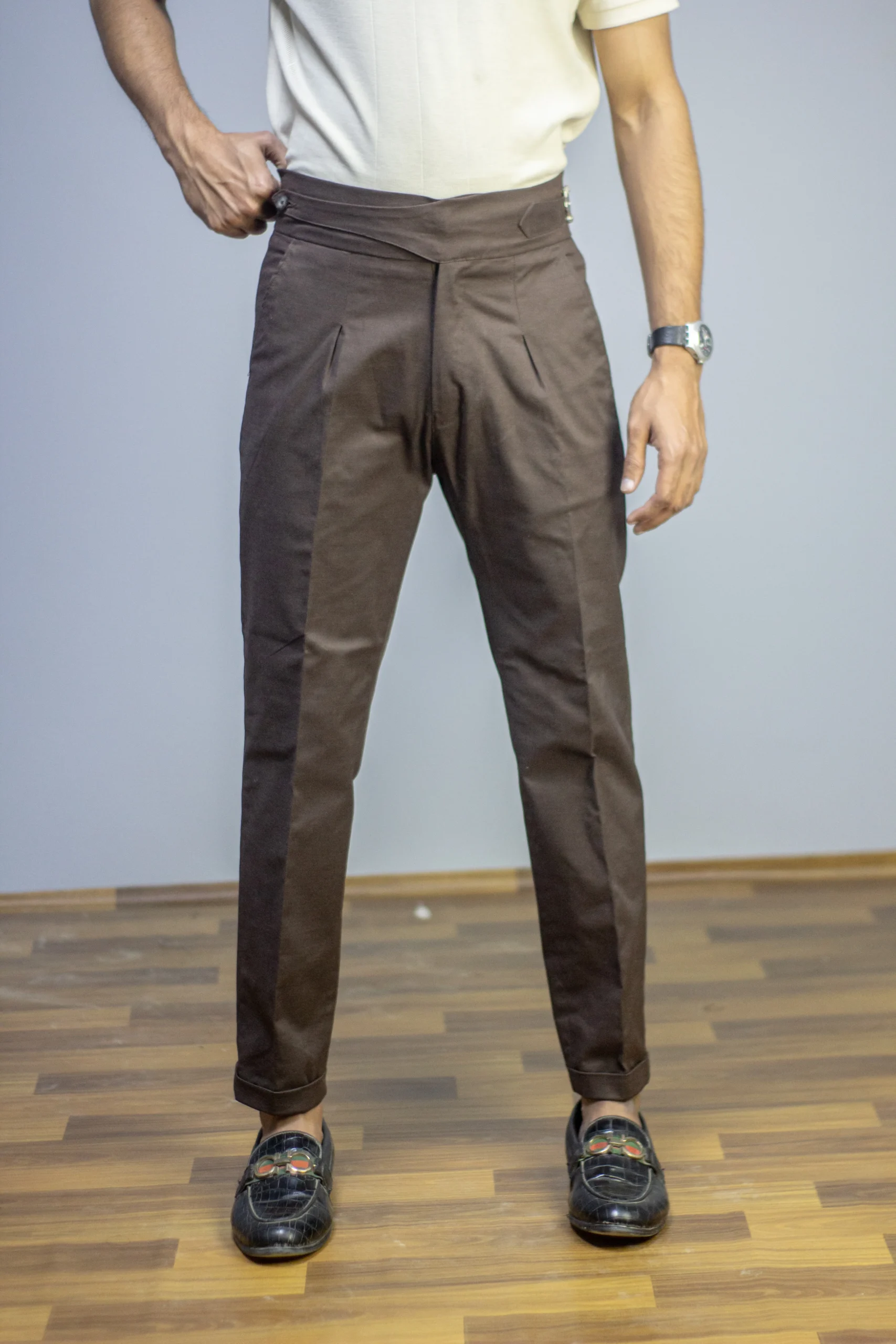 Brown Long-Belt Gurkha Pants