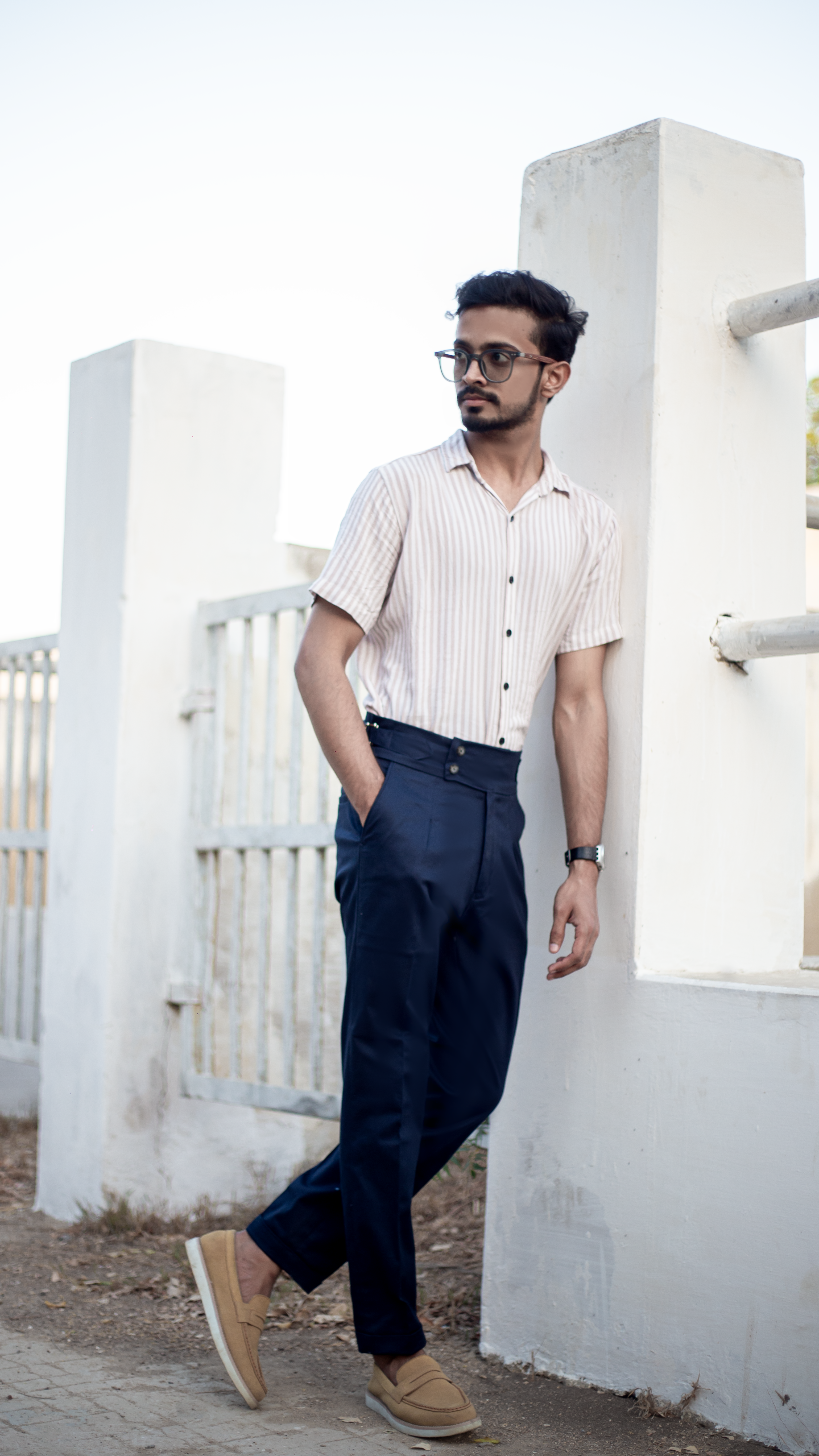 Navy Blue Double-Button Gurkha Pants - Image 2